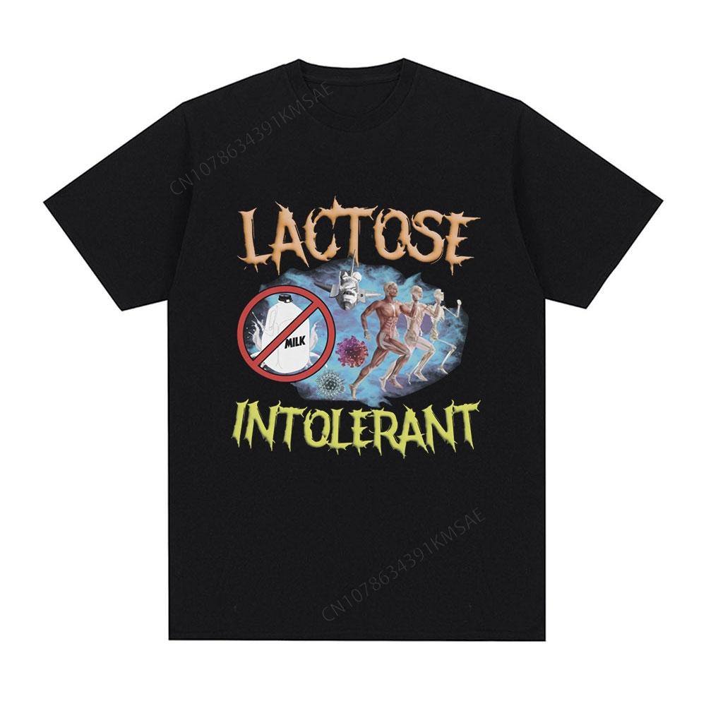 Lactose Intolerant Meme Graphic Tshirt Unisex Clothes Fashion Hip Hop Vintage Short Sleeve Tshirts Cotton Tee Shirt Oversized
