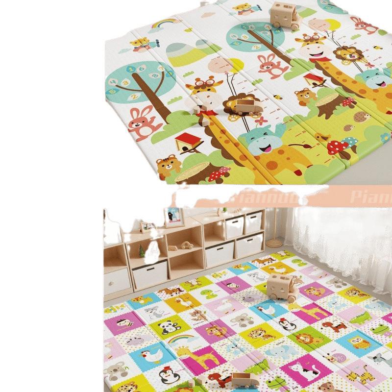 Foldable, Odorless Foam Baby Crawling Mat - Thick, Interlocking Design for Infant Play In Living Room (Girls)