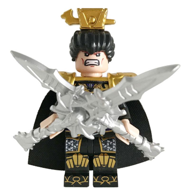 Three Kingdoms Five Tiger Generals Minifigure Set, Small Building Blocks Toy, Third-Party Licensed Figures with Mounts and Weapons