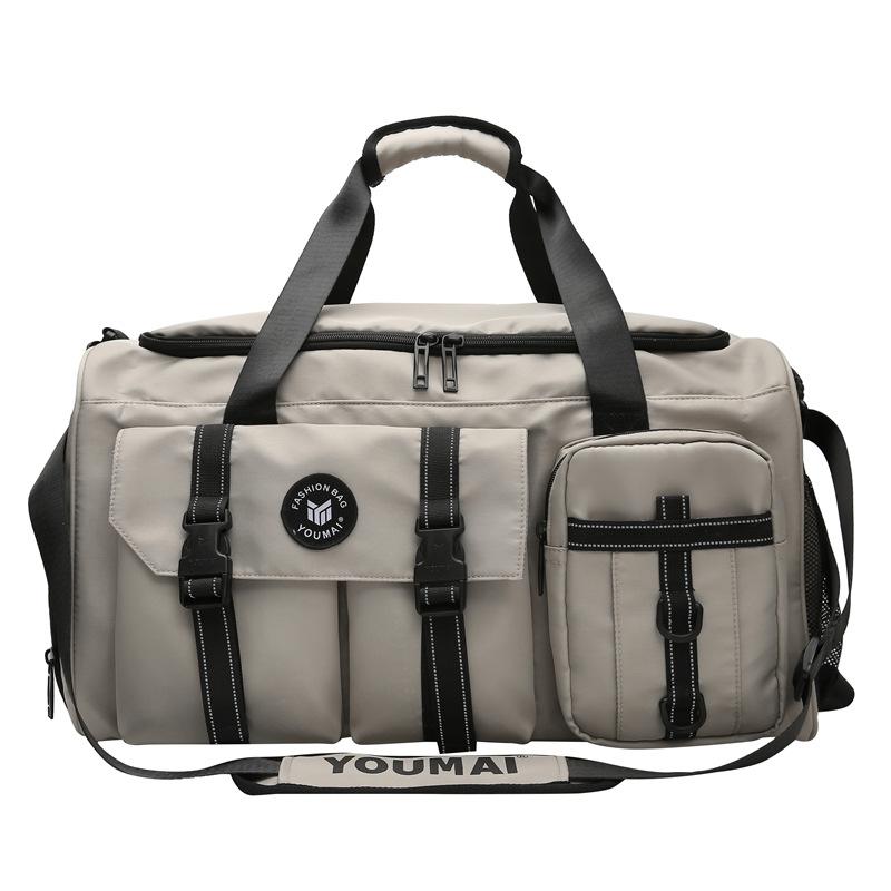 Double shoulder travel bag, large-capacity luggage bag, men and women travelon business trips, live on campus sports can set trolley case boarding bag