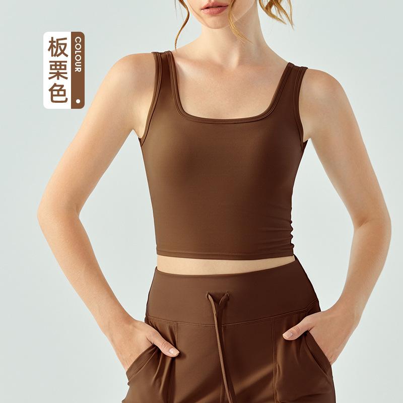 Women s yoga suit set, two-piece set, outside yoga vest, beautiful back, slim yoga pants, breathable, sweaty, skin-friendly and high elastic S