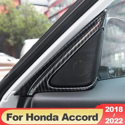 For Honda Accord X 10th 2018    2022 Car Front Door Window Inner Triangle A Colum Cover Stickers Trim Accessories