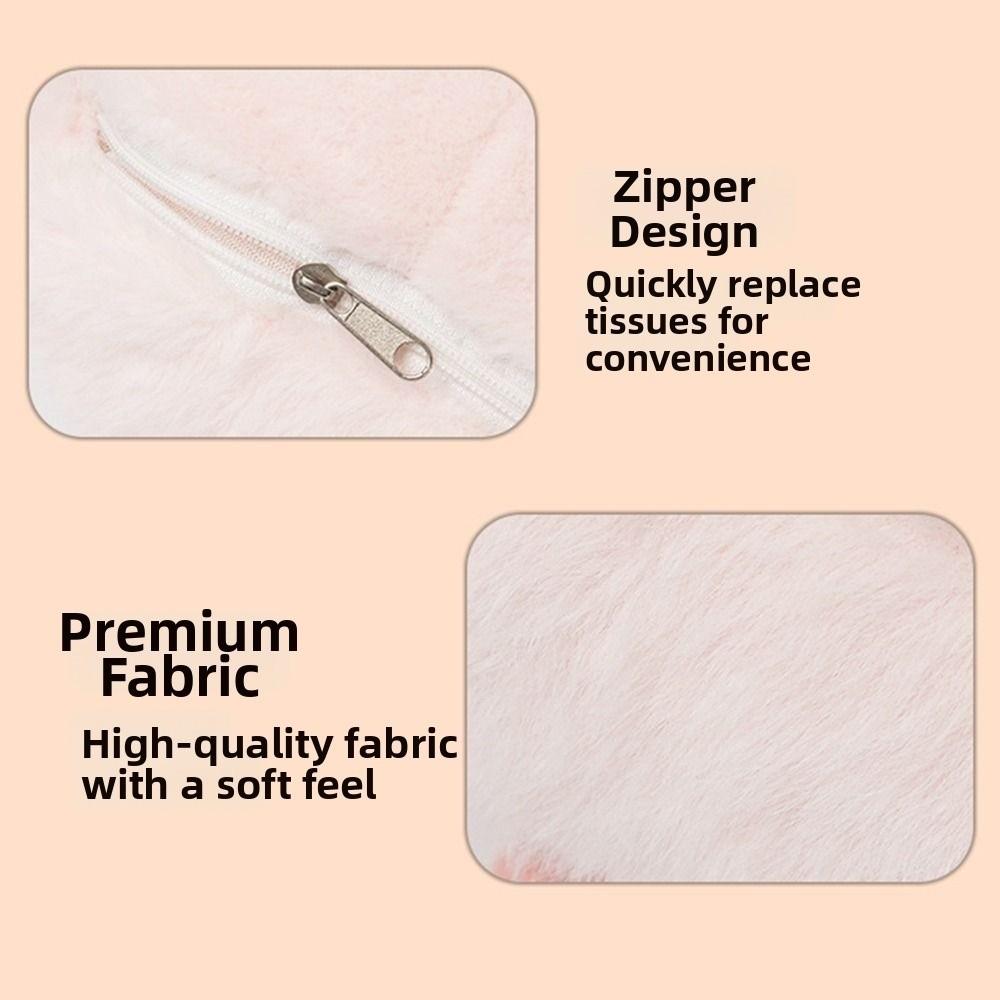 Animal Shape Plush Napkin Box Soft Wall Hanging Napkin Dispenser  Backseat Use