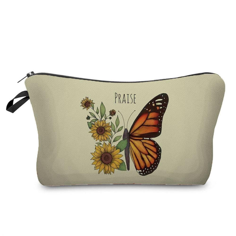 Women Flower Print Cosmetic Bag Toiletries Organize Travel Storage Case 6670