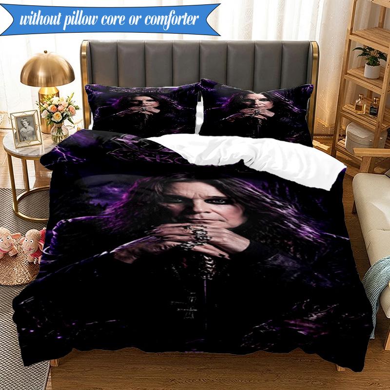 3PCS Ozzy Metal Legend Bedding Set,Including 1pc Duvet Cover And 2pcs Pillowcases Perfect for Bedroom, Dormitory, Fan Christmas Gift