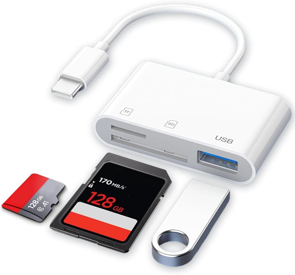 "Universal Multi-function TYPE-C to USB Card Reader for CF, SD, and TF Cards"