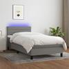 VidaXL Slat Bed Base with Mattress and LED, Upholstered Bed, Single Bed, Adult Bed for Interior Bedroom, 3133190