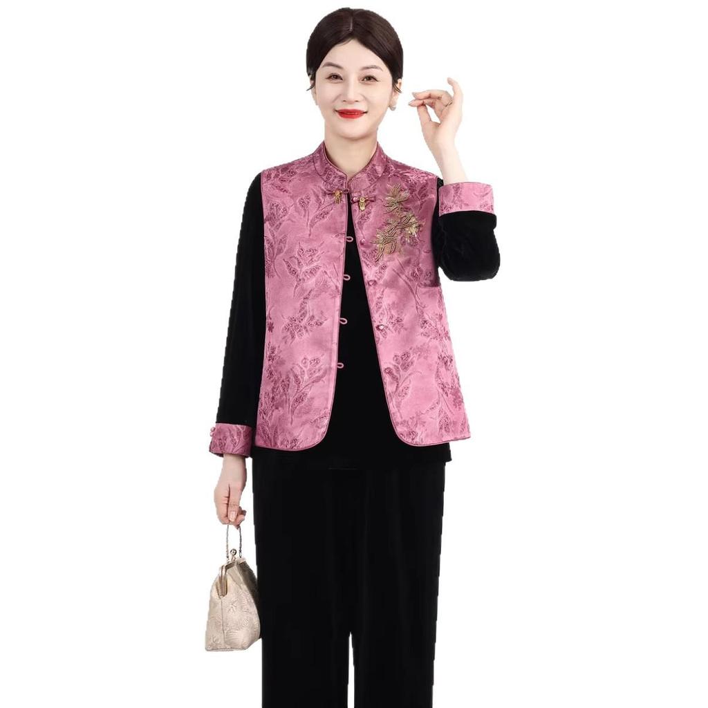 2026 Chinese-Style Women's Spring-Autumn Jacket & Pants Set for Mature Women