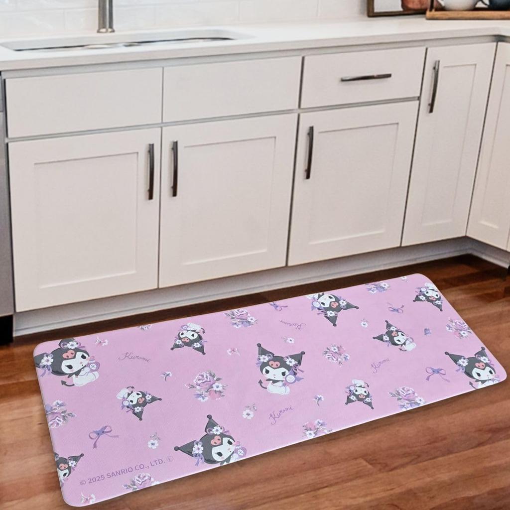 Sanrio Kuromi PVC Kitchen 45 X Cushioned Interior Mat, 120cm, Water-Repellent, Vinyl, Mat, SB-701-S