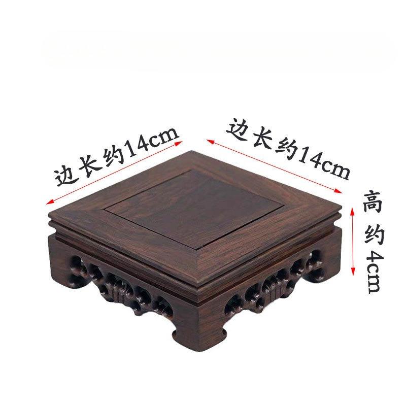 Retro Engraving Wooden Tea Tray Teapot Bases Bonsai Buddha Stand Fish Tank Pedestal Wooden Flowerpot Base Furniture Home Decor