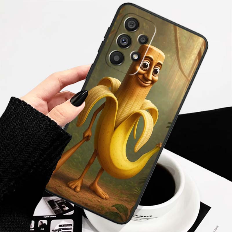 Tung Tung Sahur Anime Art For Samsung A73 A72 A71 A55 A54 A53 A52 A51 A13 A22 A16 A15 A12 A14 A26 A07 5G Black Phone Case