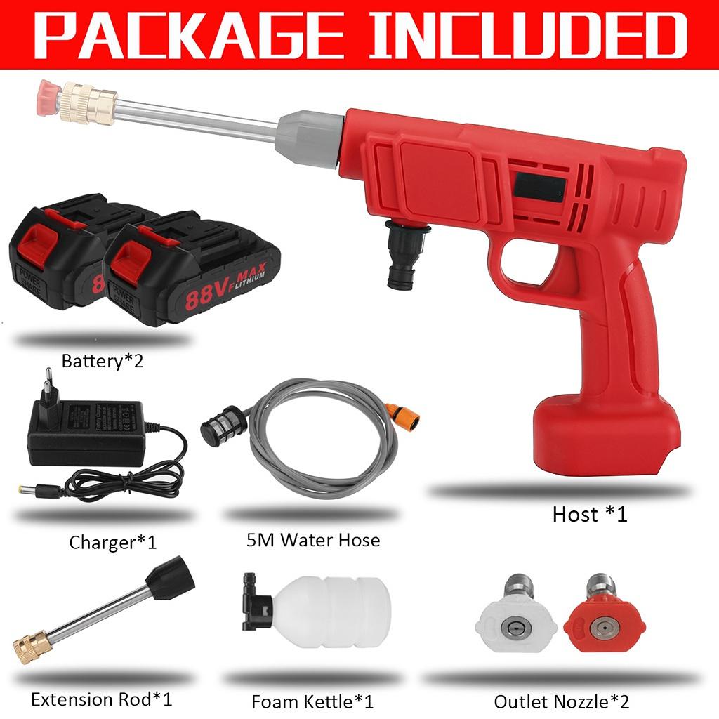 88VF 1000W inalámbrico chorro de agua lavadora de coche portátil de alta presión PISTOLA DE PULVERIZACIÓN DE AGUA DE ESPUMA boquilla de agua máquina de limpieza