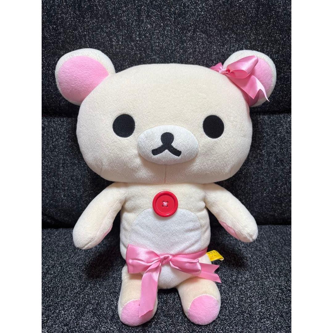 Korilakkuma Extra Large Plush Rose Ribbon Approx. 35cm