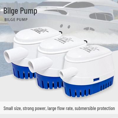 12V Automatic Marine Bilge Pump - Compact Submersible Yacht/RV Water Pump for Low Levels