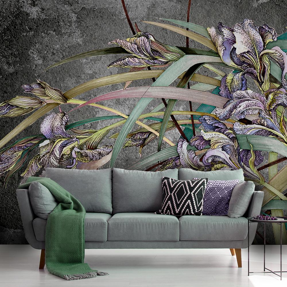 Wallpaper Iris Flowers On the Wind