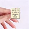 Latin Motivational Slogan Enamel Pins Black Cat Mirror Lion Brooches Cartoon Lapel Badges Spanish Self Love Quotes Jewelry Gift