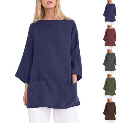 Fashionable Women's Loose Round Neck Casual Pullover Top