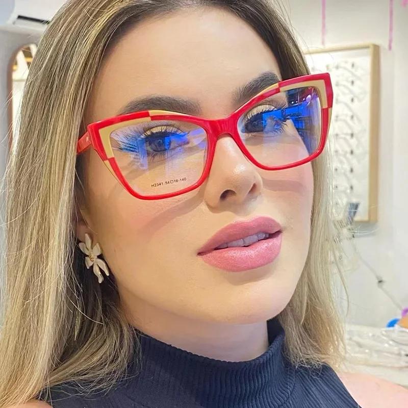 Women Eyeglasses Optical Spectacle Blue Light Blocking Glasses Brand Designer Cat Eye Transparent Ladies Fashion Eyewear