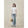 M Xiu Women's Lace Hem Slim-Fit T-Shirt