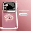 Fashion Rose Pink Gold Phone Case Glass S26 Ultra Case S25 Ultra Case for Samsung Galaxy S26 S25 S24 S23 S22 FE,Ultra,Plus