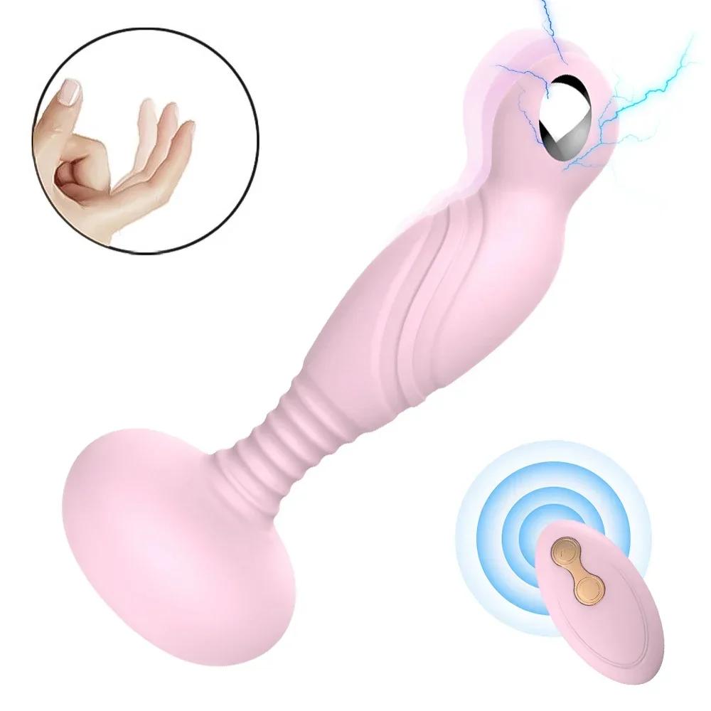 Vibrating Anal Plug Prostate Stimulation Electric Shock Butt Plug Remote Control Masturbation Sex Toys Adults Goods for Men
