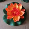 Artificial Floating Foam Lotus with Water Lily Pad Flower Lifelike Floral Ornanment for Home Garden Pond Decor Assorted Colors
