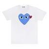 COMME DES GARCONS PLAY Red Emblem Heart T-Shirt - White/Blue - AZ-T106-051_2 Unisex T-Shirt