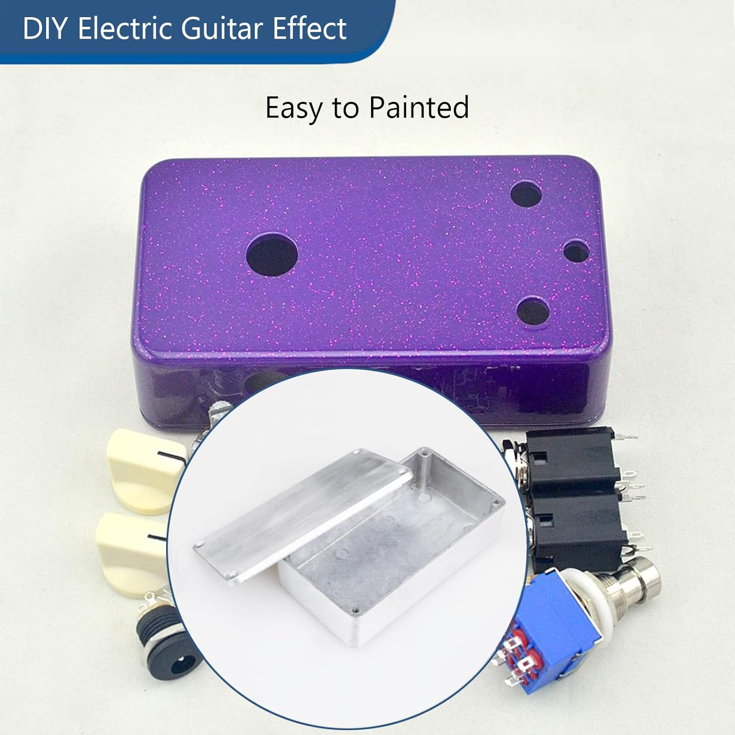 Aluminum Guitar Pedal Enclosure 1590B - 2 Pack Stomp Box for DIY Pedal