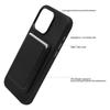 Busines Sle Minimalist Leather for MagSafe Phone Case for IPhone 17 Pro Max 16 15 14 13 Card Bag Wallet Charge Protect Cover Bla