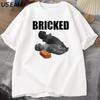 Bricked Funny Cat Knocked Out Tshirt Cat Meme T Shirt Silly Cats Tshirt Summer Unisexs ShortSleeved Cotton Casual TShirt