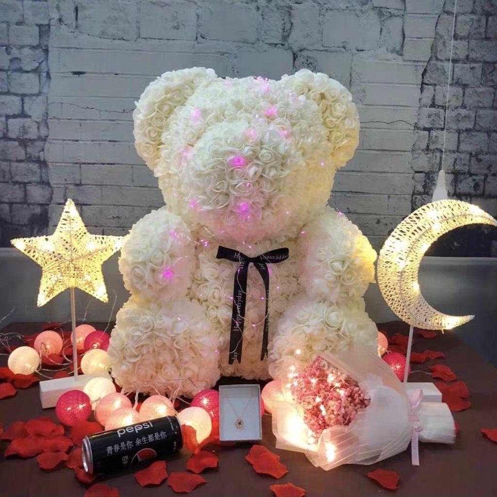 Goddess Day 70cm Preserved Rose Bear - Perfect for Girlfriend, Wife, Qixi Festival, or Valentine's Day
