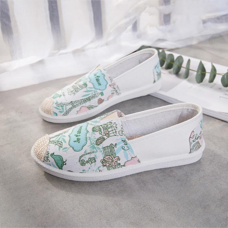 Dámská móda Jaro Léto Ležérní Ploché Boty Kulaté špičky Mokasíny Boty Rybář Boty Loď Dámské Líné Boty Tkanina z konopí