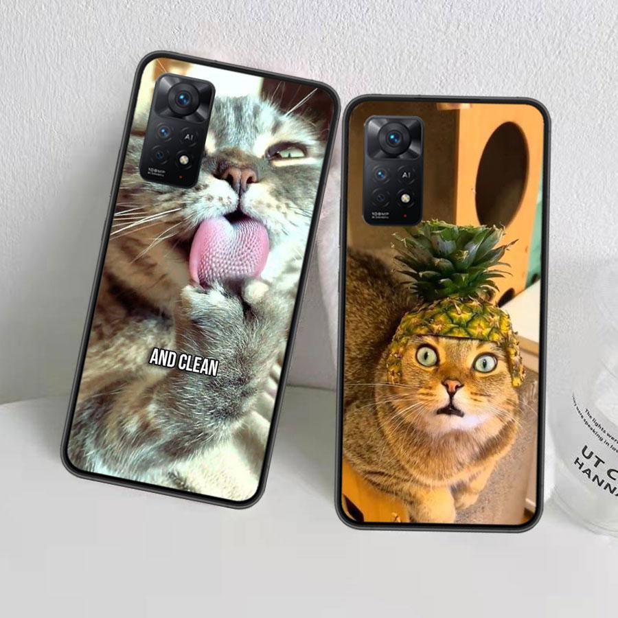 Haustier Katze Lustige Memes Handyhülle Für Redmi 13C 14C Note 13 14 Pro 5G Plus 12 12C 10 10A 10C 9 9A 9C 9T 8 8A K70 Pro Xiaomi Hülle S