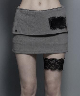 Etosome Lace-Up Mini Skirt Pants (Mocha)