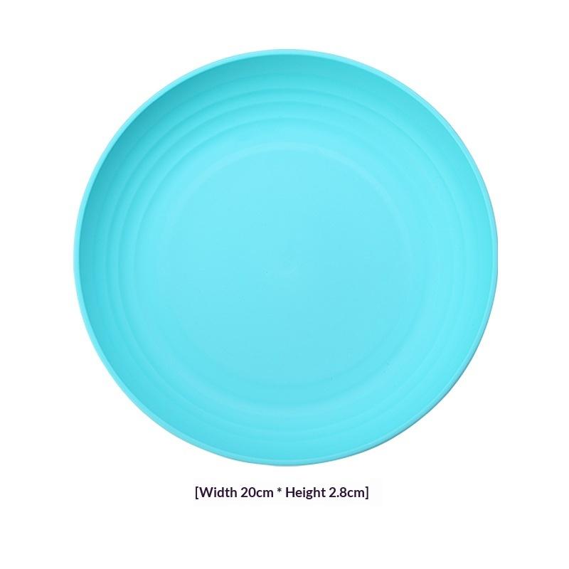 Durable Picnic Tableware Plates Set of 4 Reusable Plastic for Camping Outdoor Beach Barbecue Party