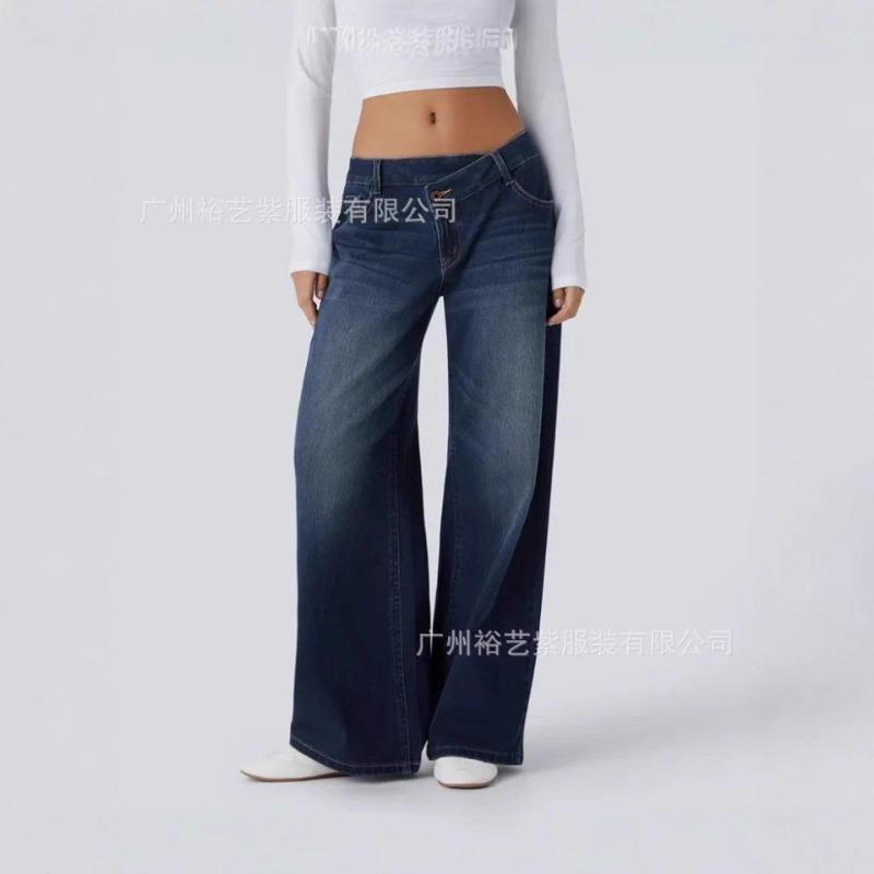 New high-quality European and American Express for women's straight jeans