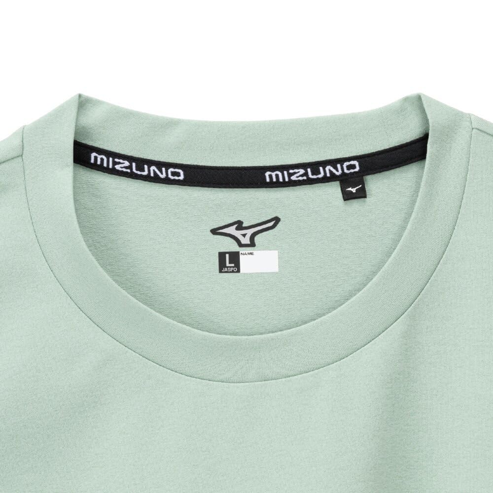 Mizuno Baseball T-Shirt, Unisex, 12JACT81, Frosty Green, Size M, Exclusive to Mizuno Direct Stores