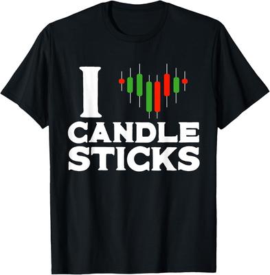 I Love Candle Sticks Currency Market Trader Investors Gift T-Shirt