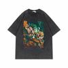 Dragon Ball Z Vegeta Super Saiyan Printed Tshirt Mens and Womens Washed Tshirt High Quality Vintage Cotton Tshirt Tops