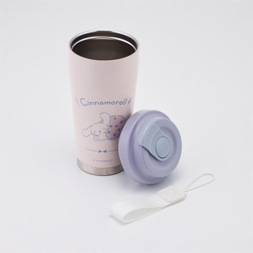 Skater Stainless Steel Easy Tumbler Double Vacuum 480ml, Thermal/Cold Insulation, Wall, Sanrio, Cinnamoroll, Natural, STEM5-A