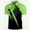 Trendy Geometric Print Short-sleeve Polo Shirt, Ideal for Casual and Sport Occasions.