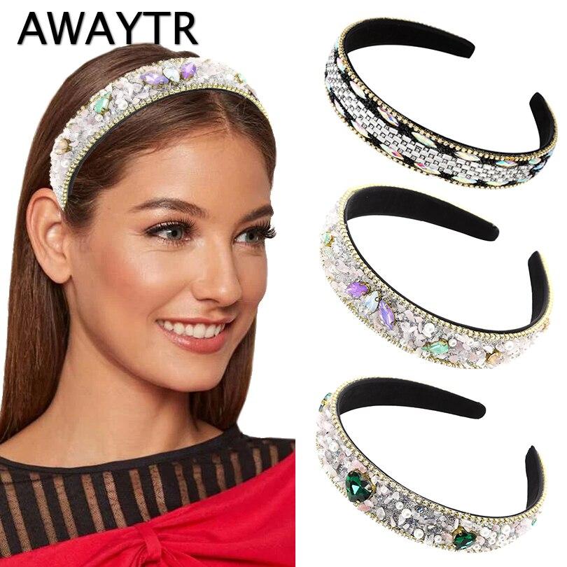 Buy Awaytr Luxurious Rhinestone Headbands Bezel Hair For Girls Shiny