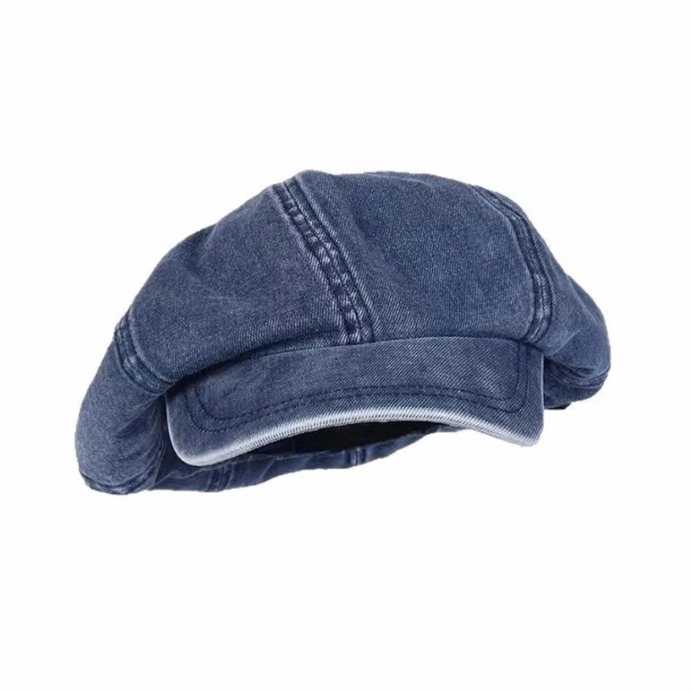 Cotton Newsboy Flat Cap Big Head Octagonal Hat Vintage Beret Hat