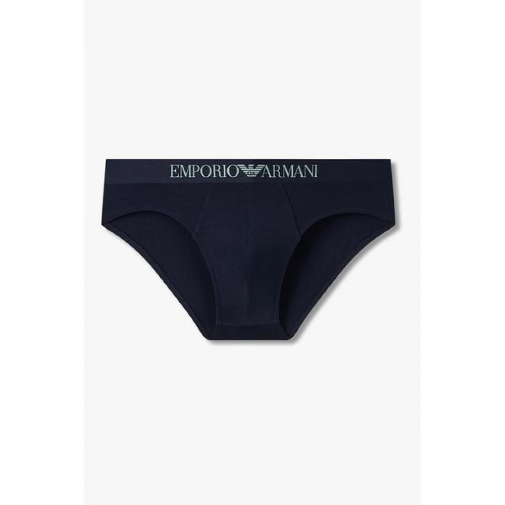 

Emporio Armani Men S Solid Cotton Brief With Logo Banding 0815311034 L(105)