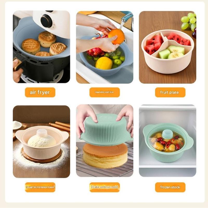Large NonStick Microwave Steaming Pot with Handle and Lid Heat Resistant Silicone Steamer Dishwasher Safe Enduring