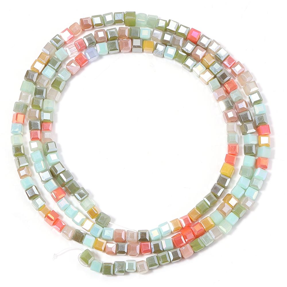 2.5mm Square Faceted Crystal Beads Multicolor Cube Glass Loose Beads For Jewelry Making DIY Crafts Necklace Bracelet Accessories