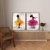 Mulher negra dançando pôster abstrato aquarela tela arte de parede pinturas decorativas impressões imagem sala de estar decoração nórdica