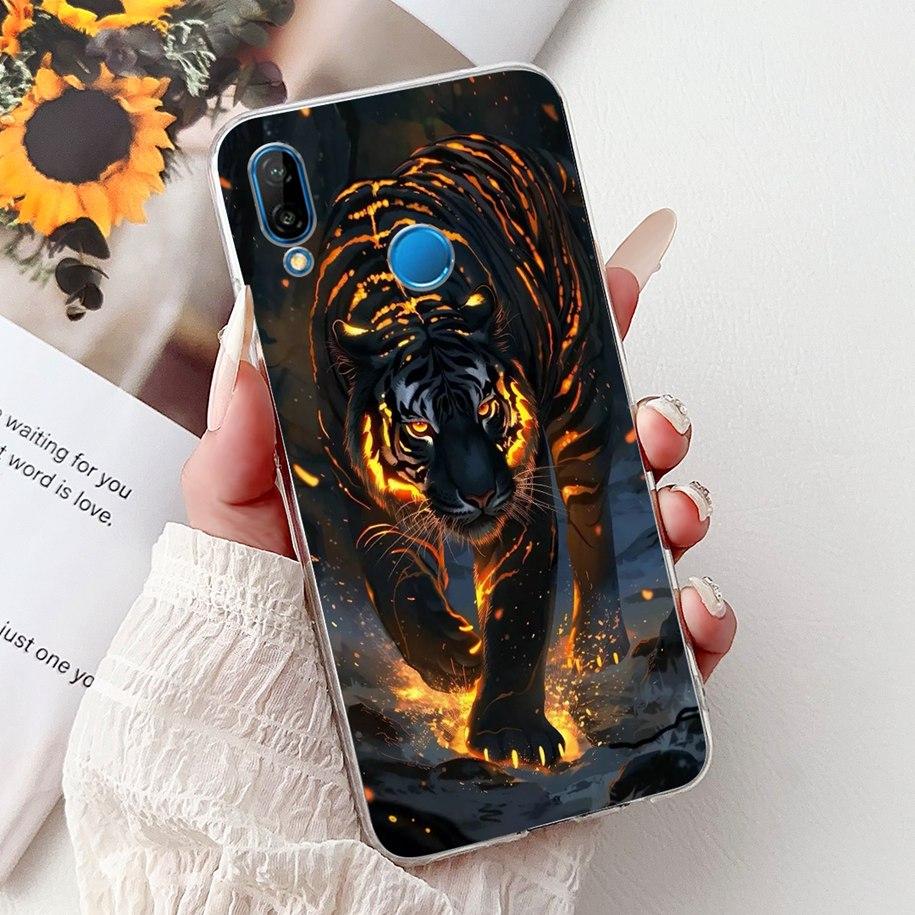 For Cover Huawei P20 Lite Phone Case ANE-LX1 ANE-LX2 ANE-LX3 Transparent Funda Cool Cartoon Cover On Huawei P20Lite Nova 3e Capa