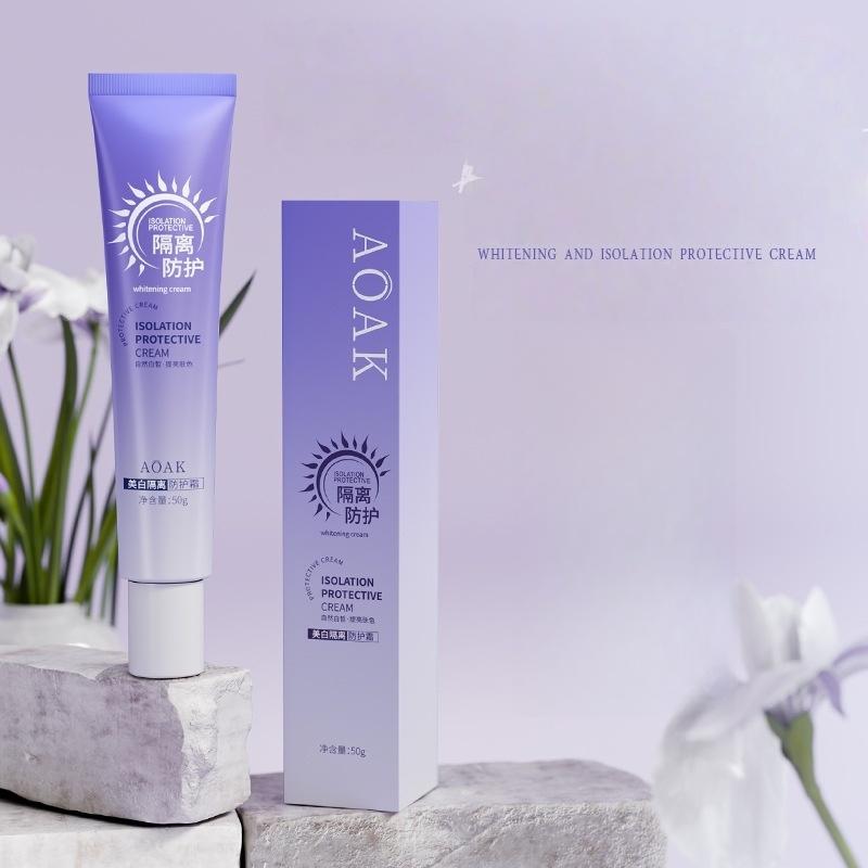 1Pcs Whitening Base Makeup Primer Moisturizing Sunscreen Brightening Skin Tone 50G Daily Use Aoak Isolation Protective Cream one size