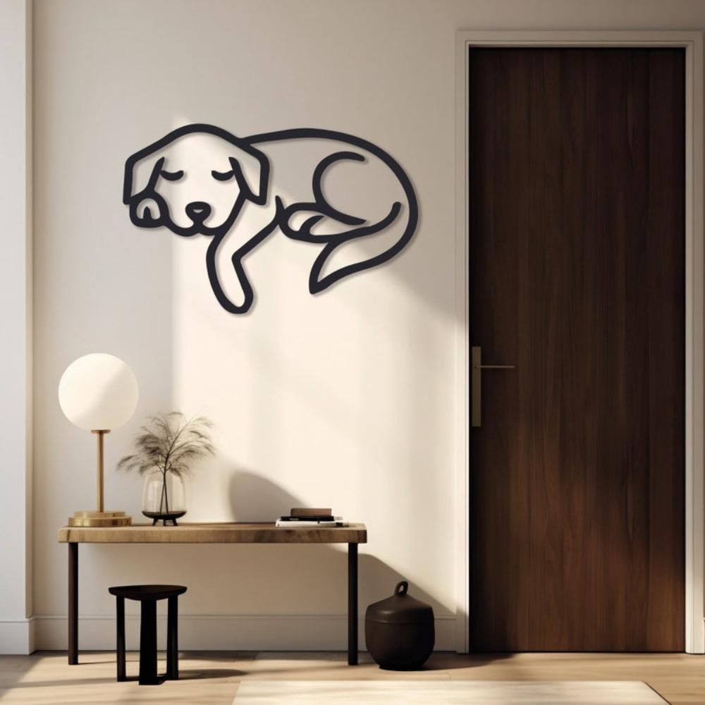 Dog Metal Wall Art, Puppy Wall Decor, Dog Lovers Gift for Mom, Metal Hanging, Animal Minimalist, Pet Home Decor